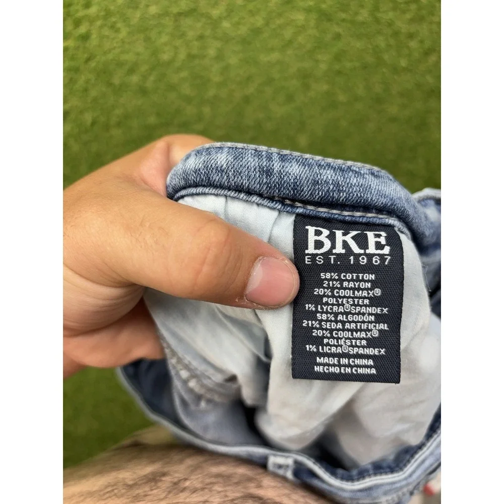 BKE Jake Jeans Mens 38x36 Bootleg Light Wash Denim Classic Casual Workwear
